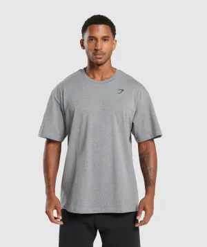 Essential Gymshark Oversized T-Shirt in Charcoal Grey Marl - Ideal for Fitness Workouts