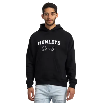 HENLEYS CLUB HOODED SWEATER - MENS - BLACK