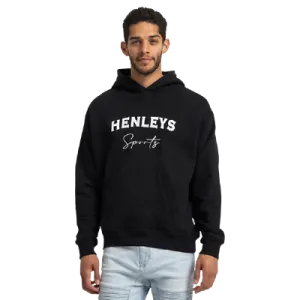 HENLEYS CLUB HOODED SWEATER - MENS - BLACK