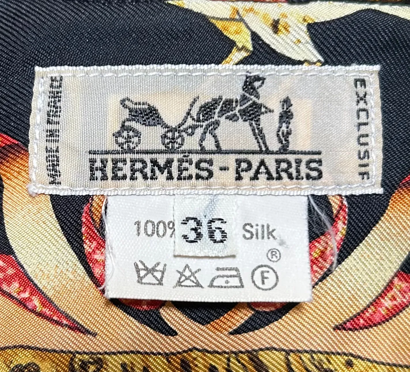 Hermes 1980s Pierres d'Orient et d'Occident Silk Button-Up Blouse