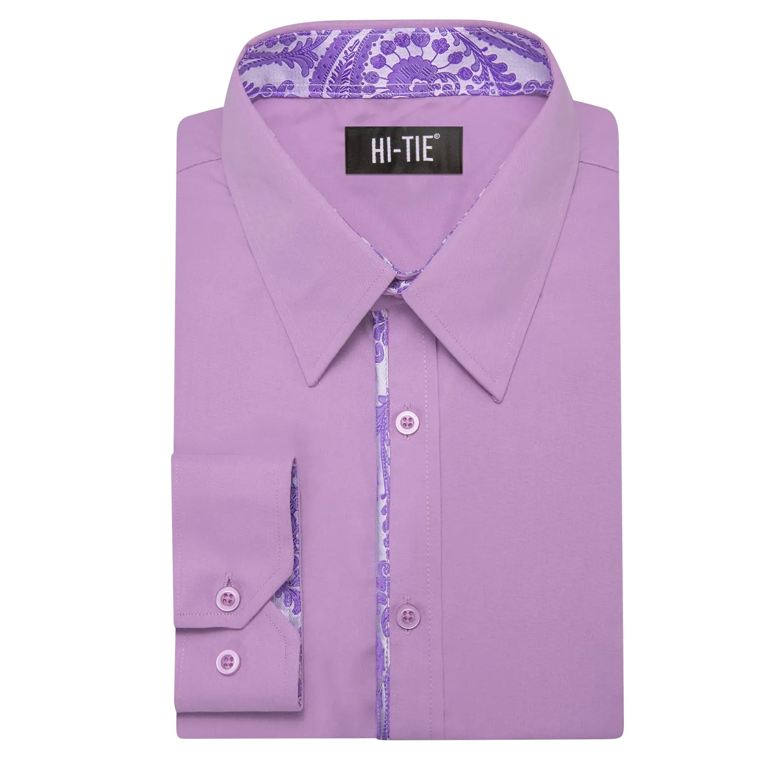 Hi-Tie Button Down Shirt Plum Purple MediumSlate Jacquard Collar Solid Shirt