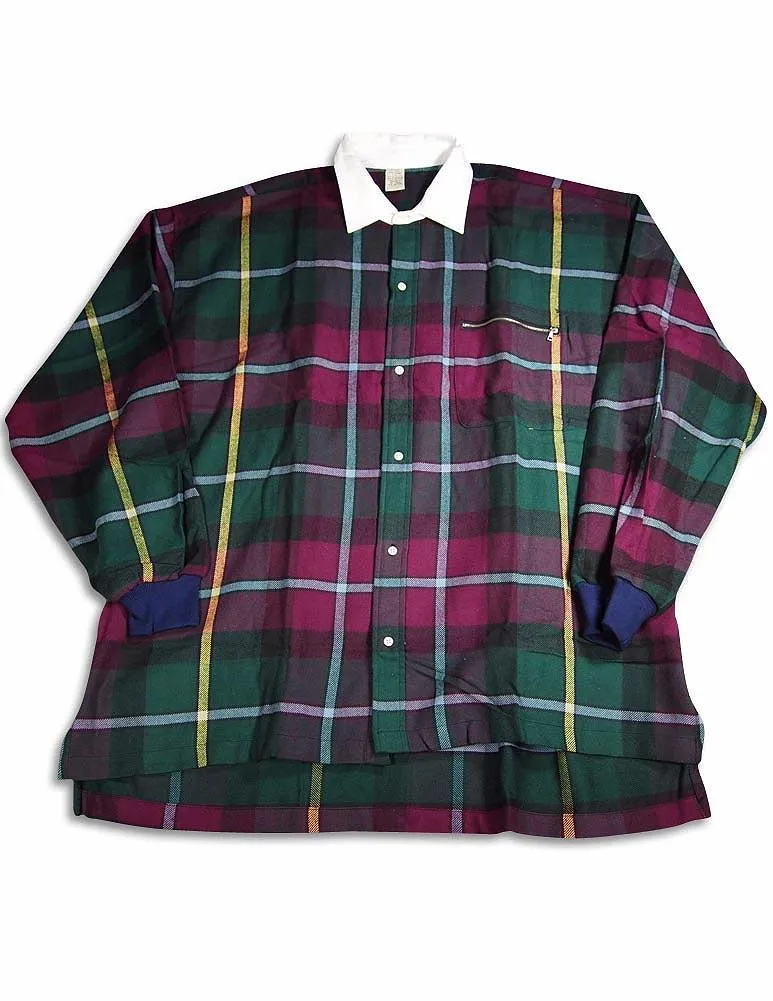 High Profile - Slightly Irregular Mens Long Sleeve Plaid Rugby Shirt