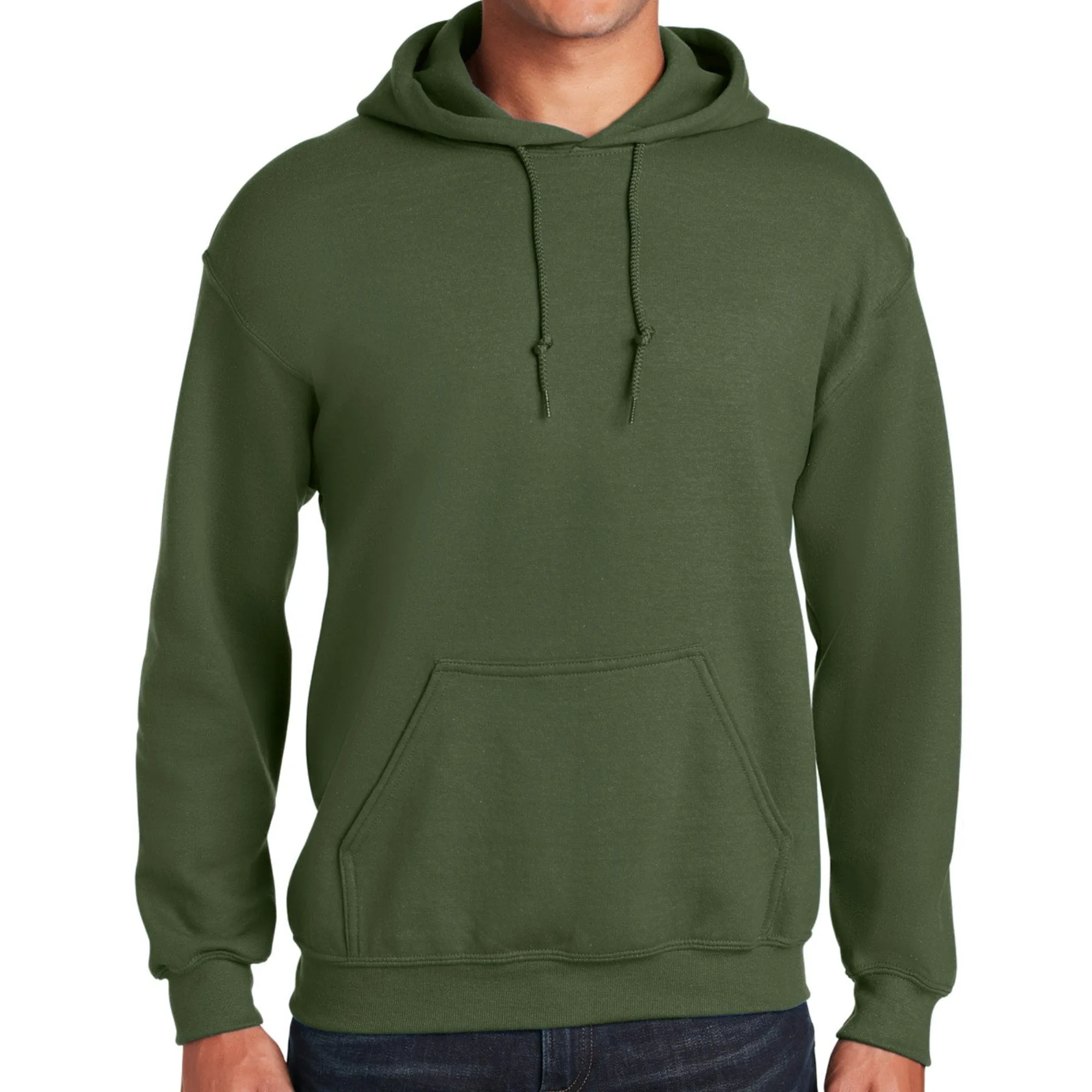 Hooded Long Sleeve Sweatshirt - Military Green