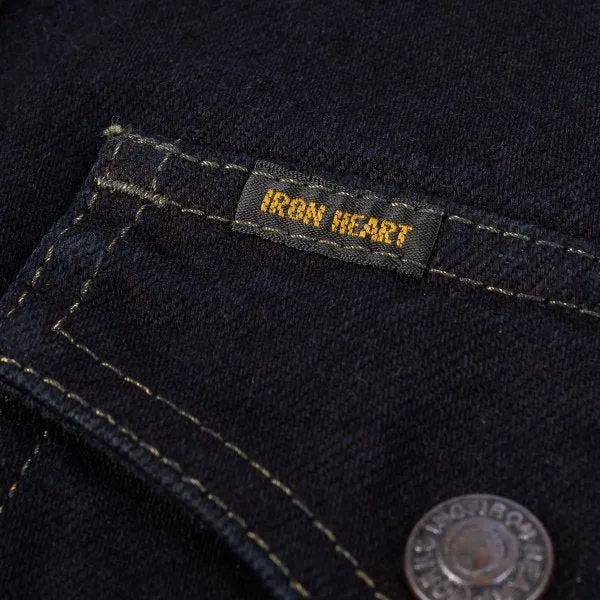 Iron Heart IHSH-293-OD 18oz Vintage Selvedge Denim CPO Shirt - Indigo Overdyed Black