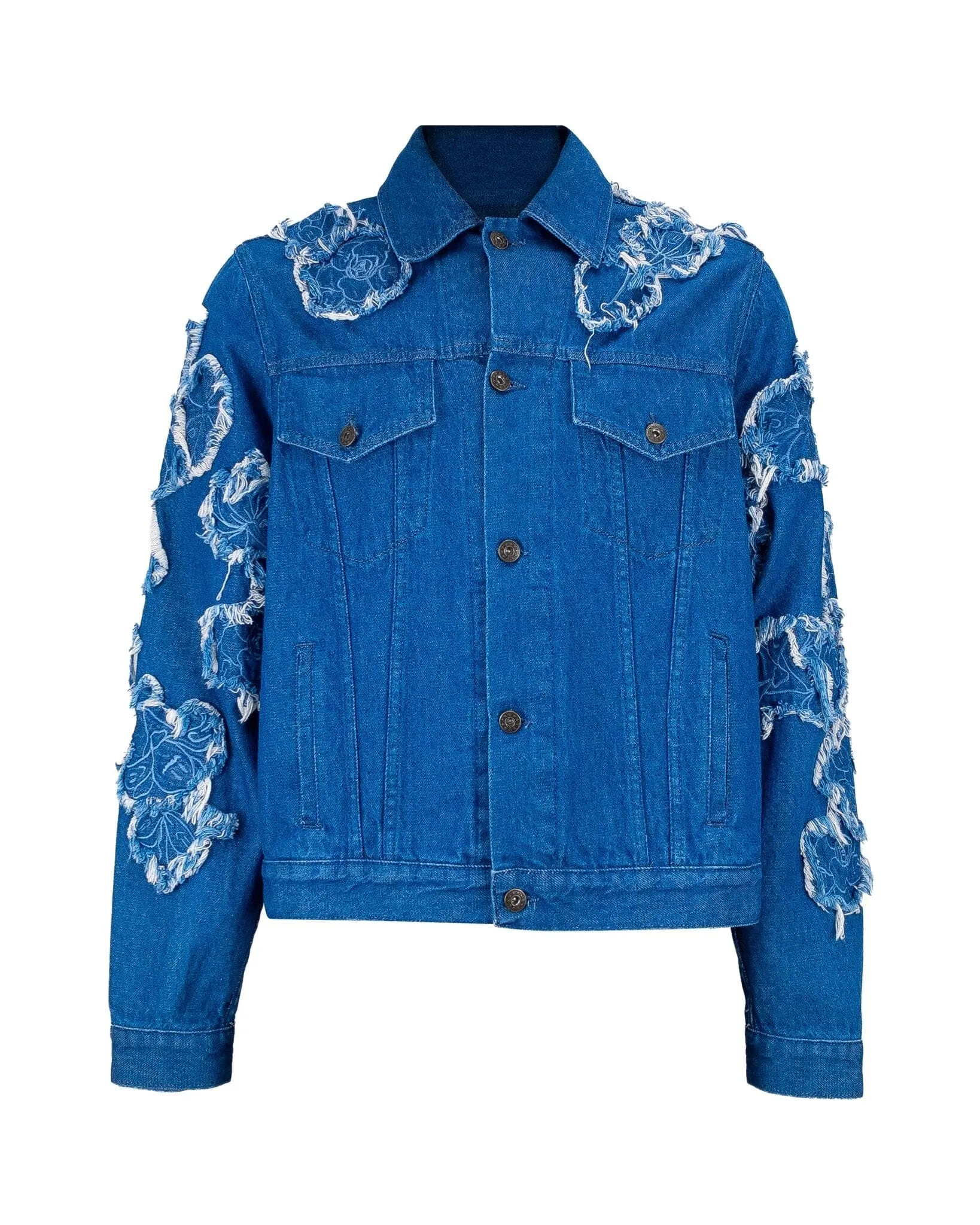 Jacket Regular Denim flower Patchwork