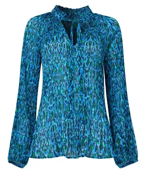 Joe Browns 14 Blue Perfectly Plisse Women's Blouse