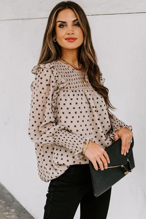 Keeping It Cute Dot Print Long Sleeve Top