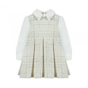 LAPIN HOUSE - Tweed Blouse Dress - Cream