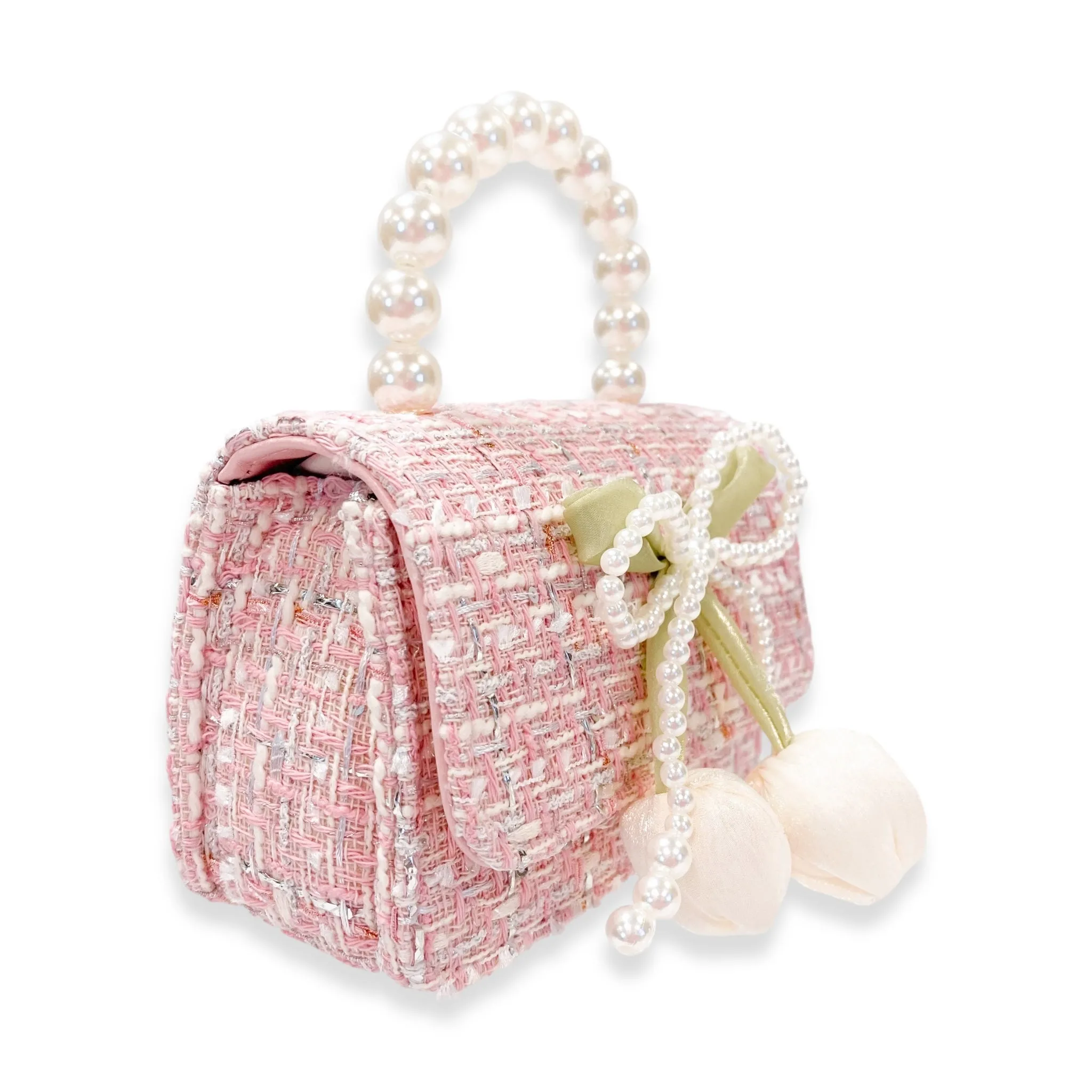 Lily & Bow Tweed Purse -pink