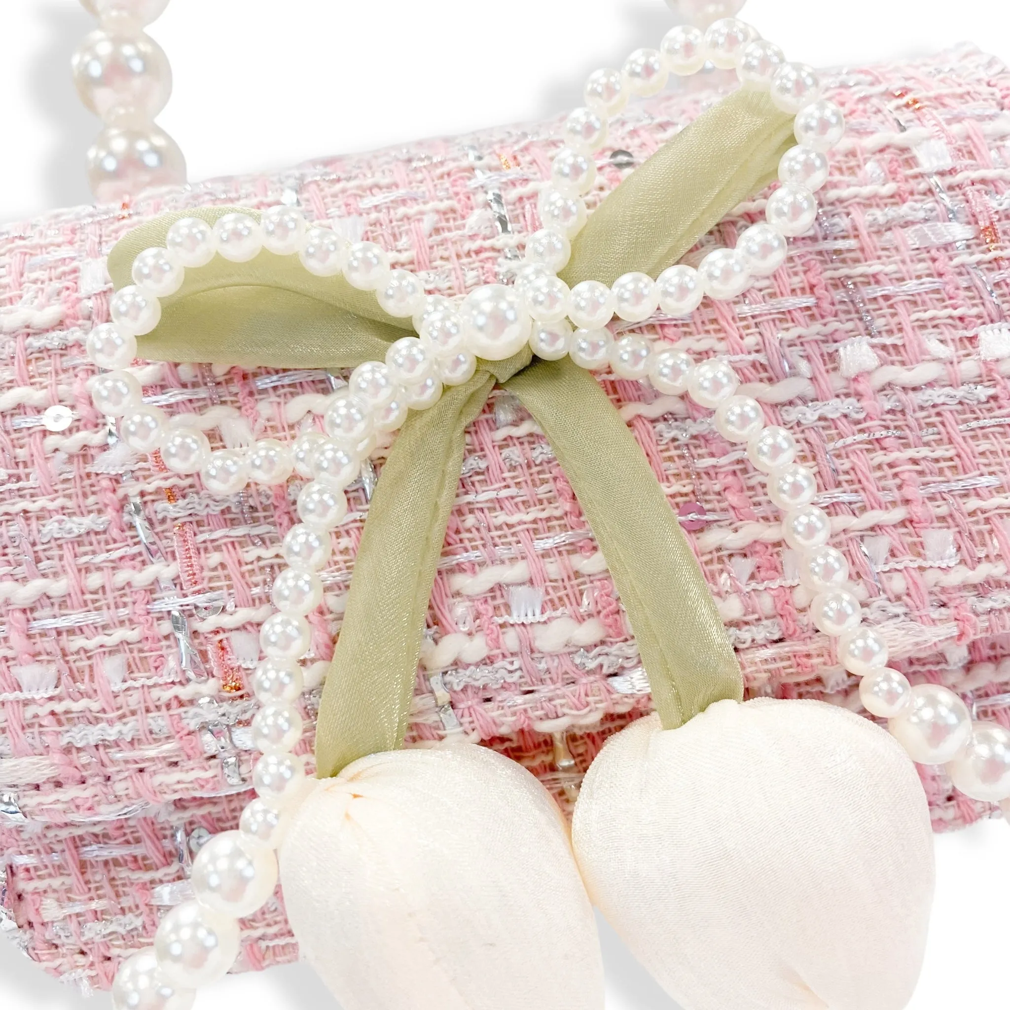 Lily & Bow Tweed Purse -pink