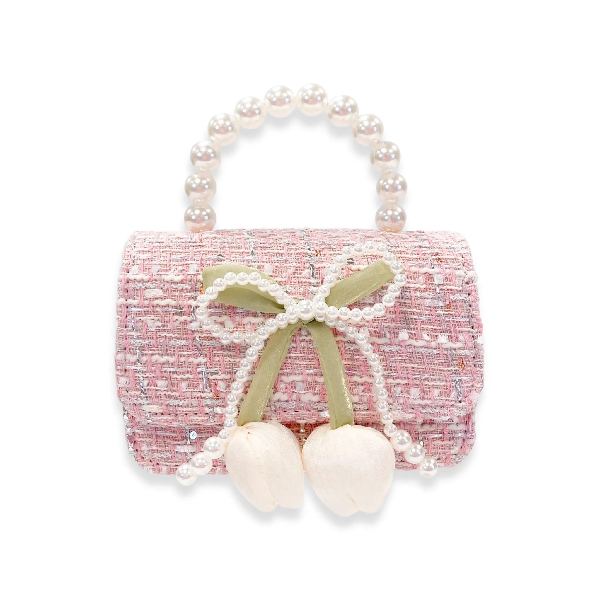 Lily & Bow Tweed Purse -pink