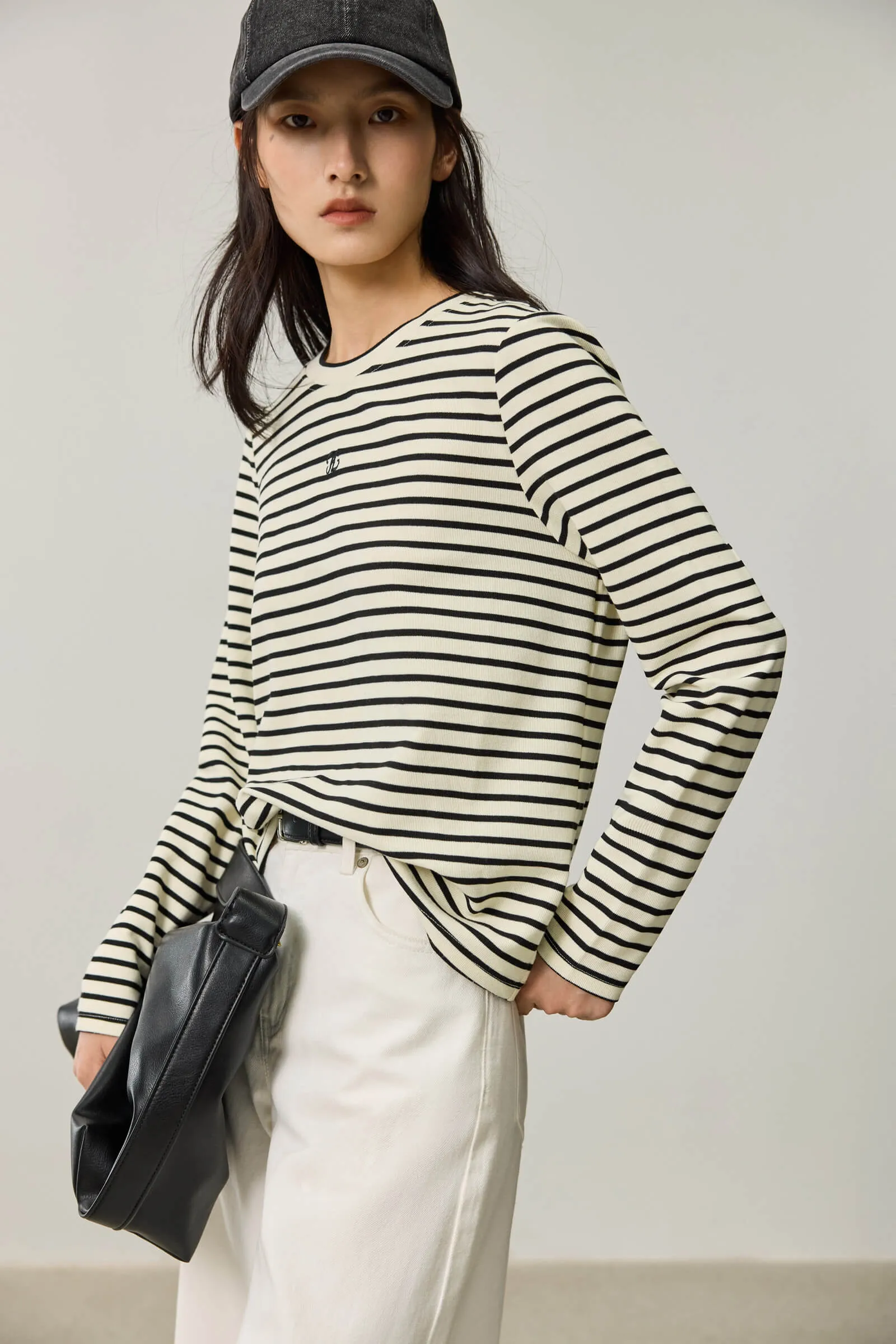 LILY Black and White Striped T-Shirt