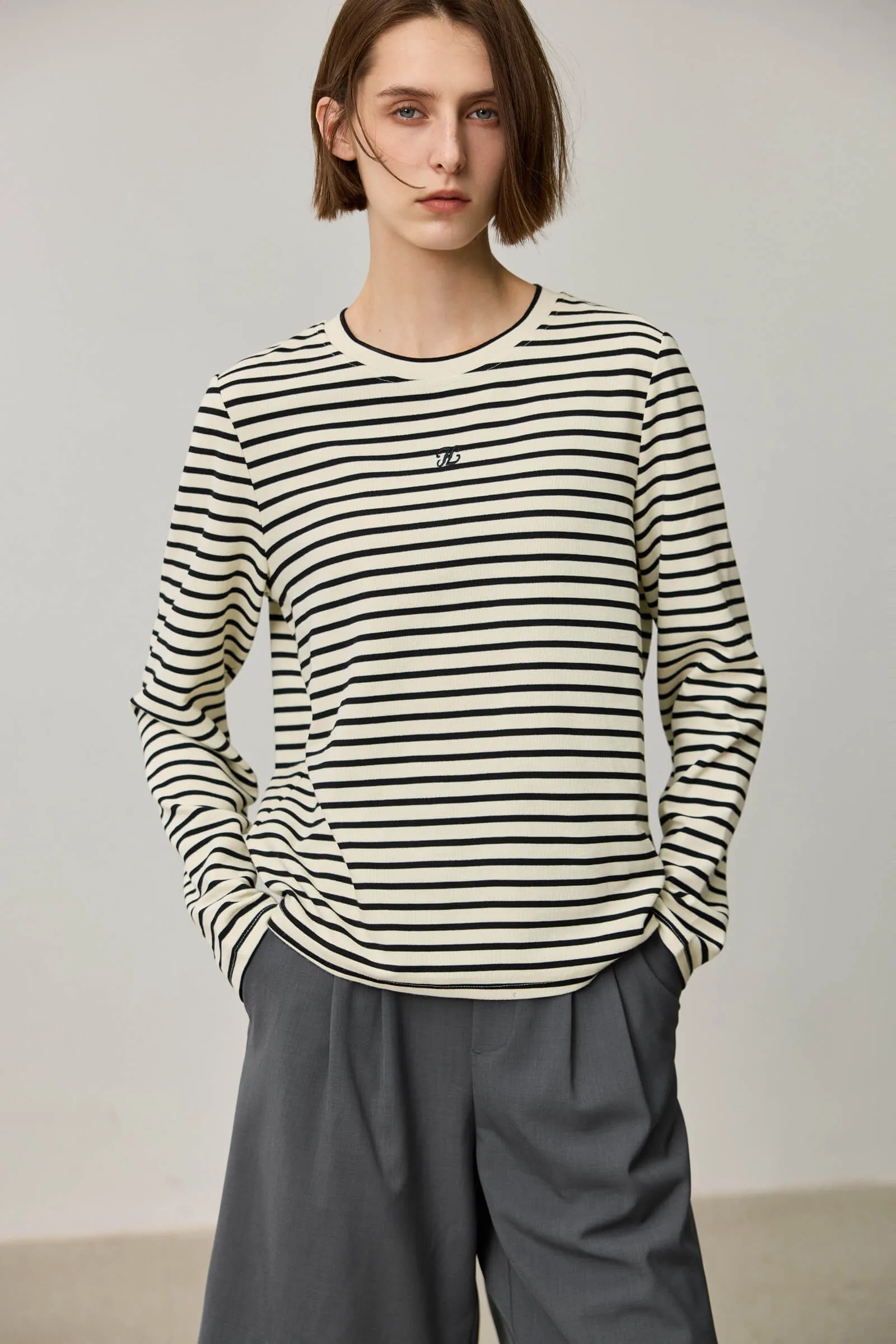 LILY Black and White Striped T-Shirt