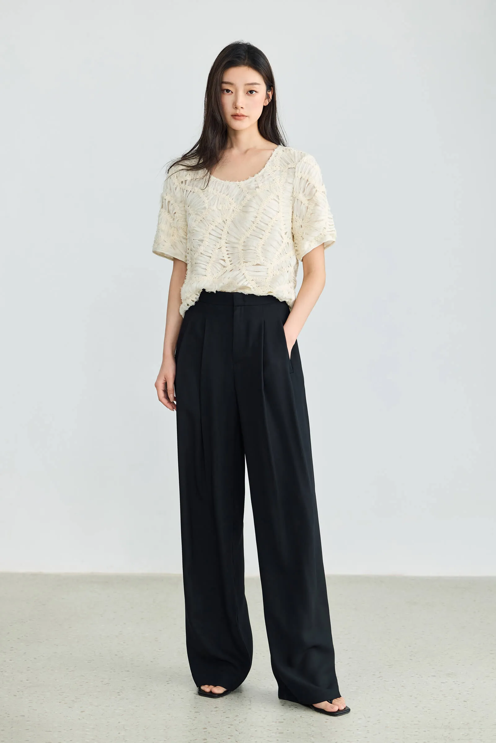 LILY Design Hollow Chiffon Shirt