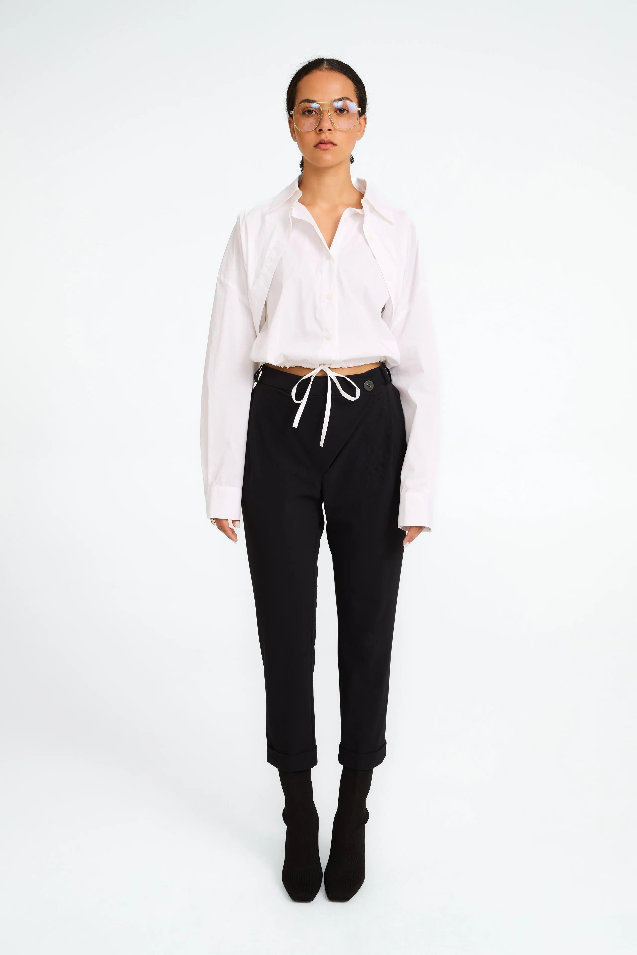 Look cotton poplin blouse | White