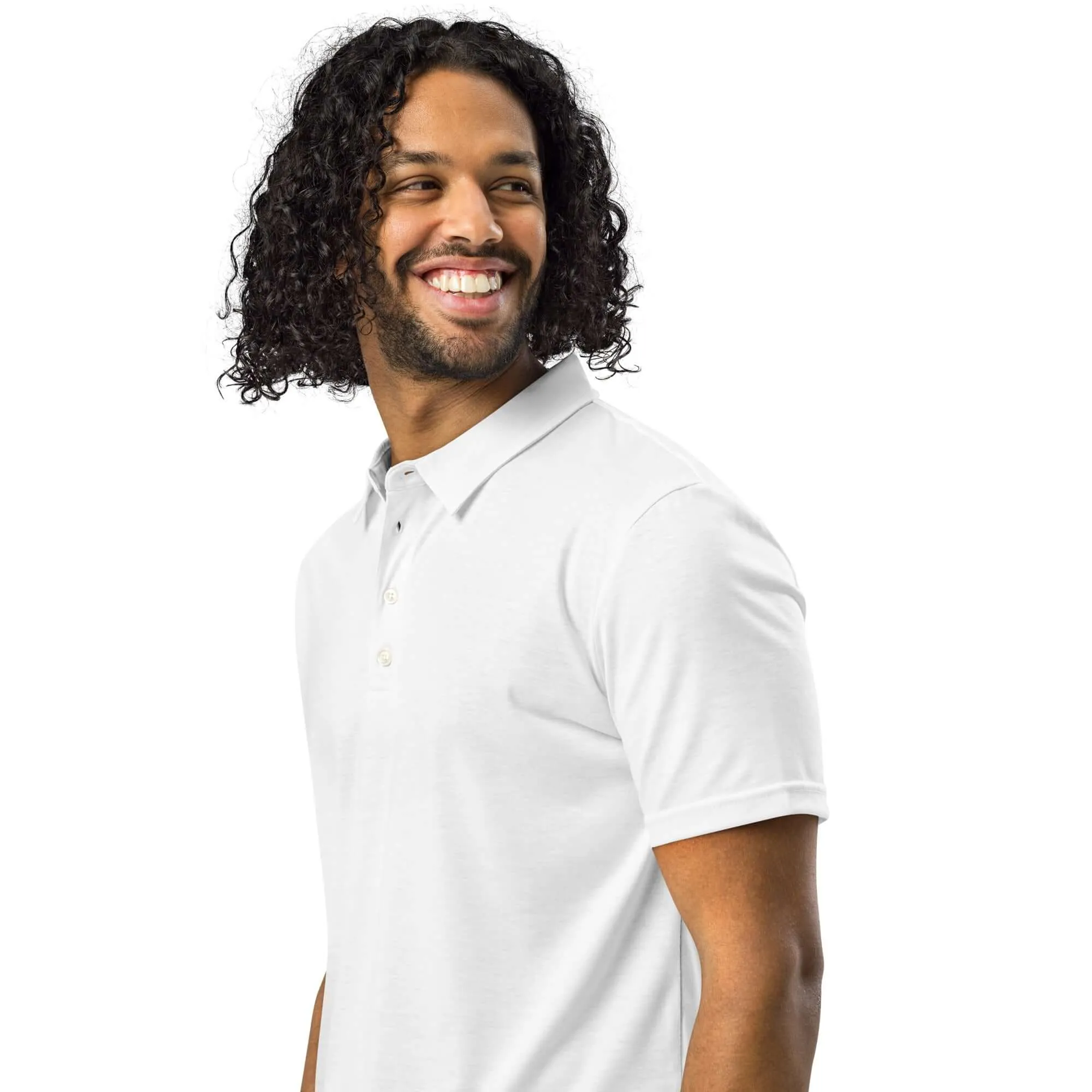 Men’s Slim Fit Polo in White, lioness-love