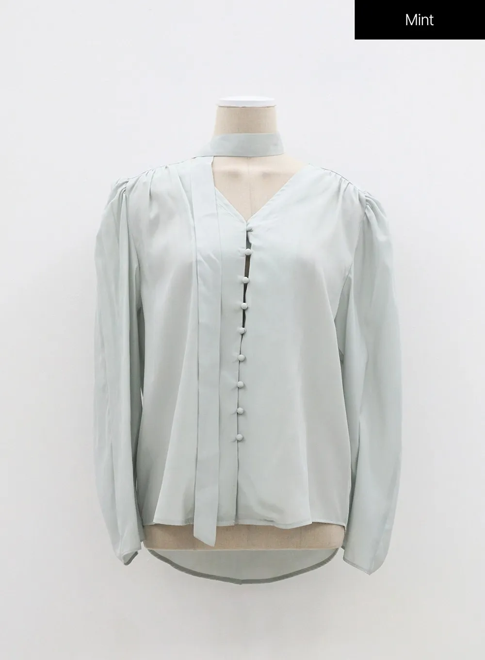 Mesh Blouse with Tie Detail OF310