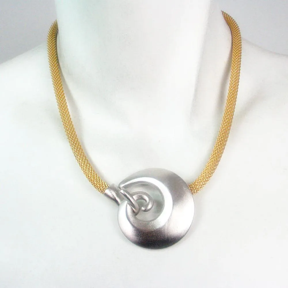 Mesh Necklace with Spiral Hook Clasp