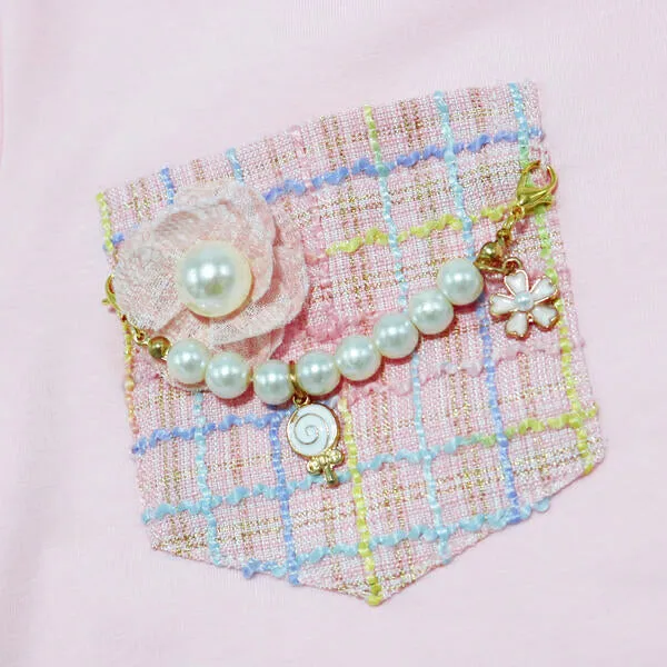 Necklace Pocket Tee - Pink