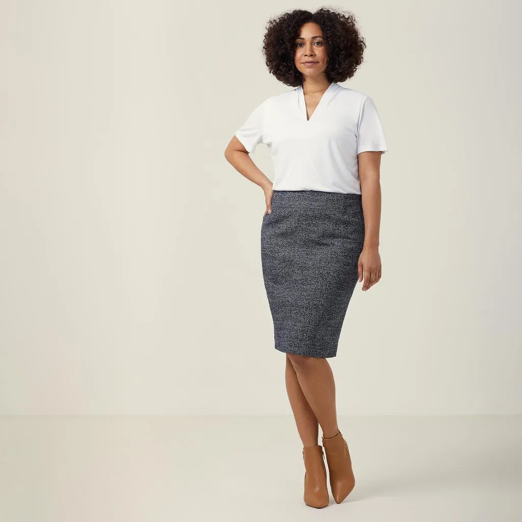 NNT Uniforms Textured Tweed Pencil Skirt (CAT2NG)- Clearance