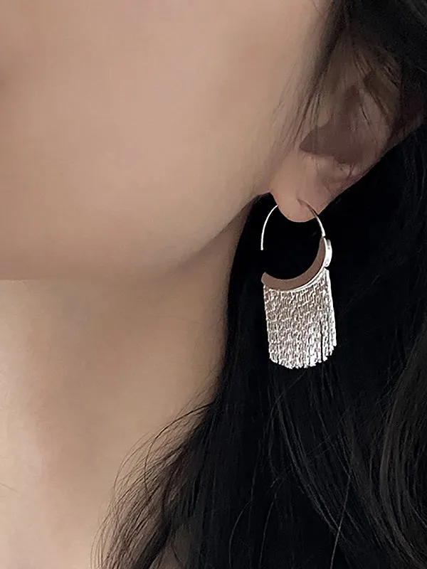 Normcore Geometric Tasseled Drop Earrings