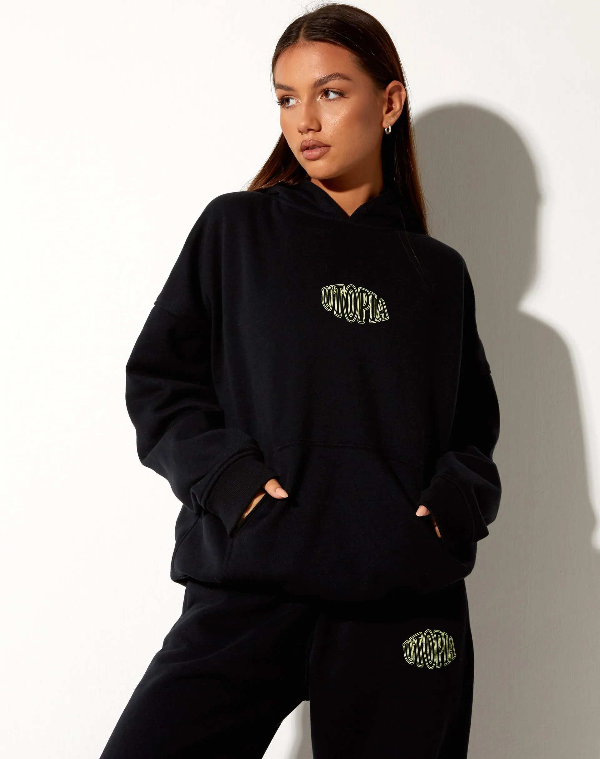 Oversize Hoodie in Black Utopia