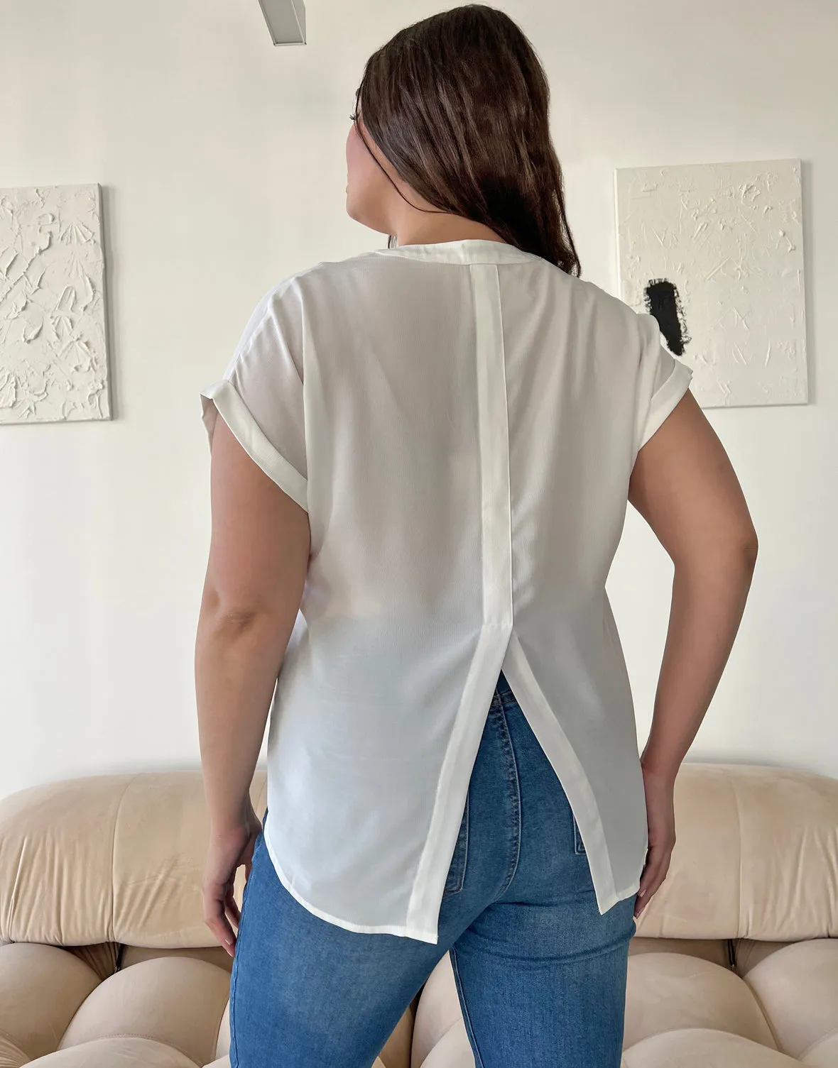 Plus Size Chiffon Pocket Tee