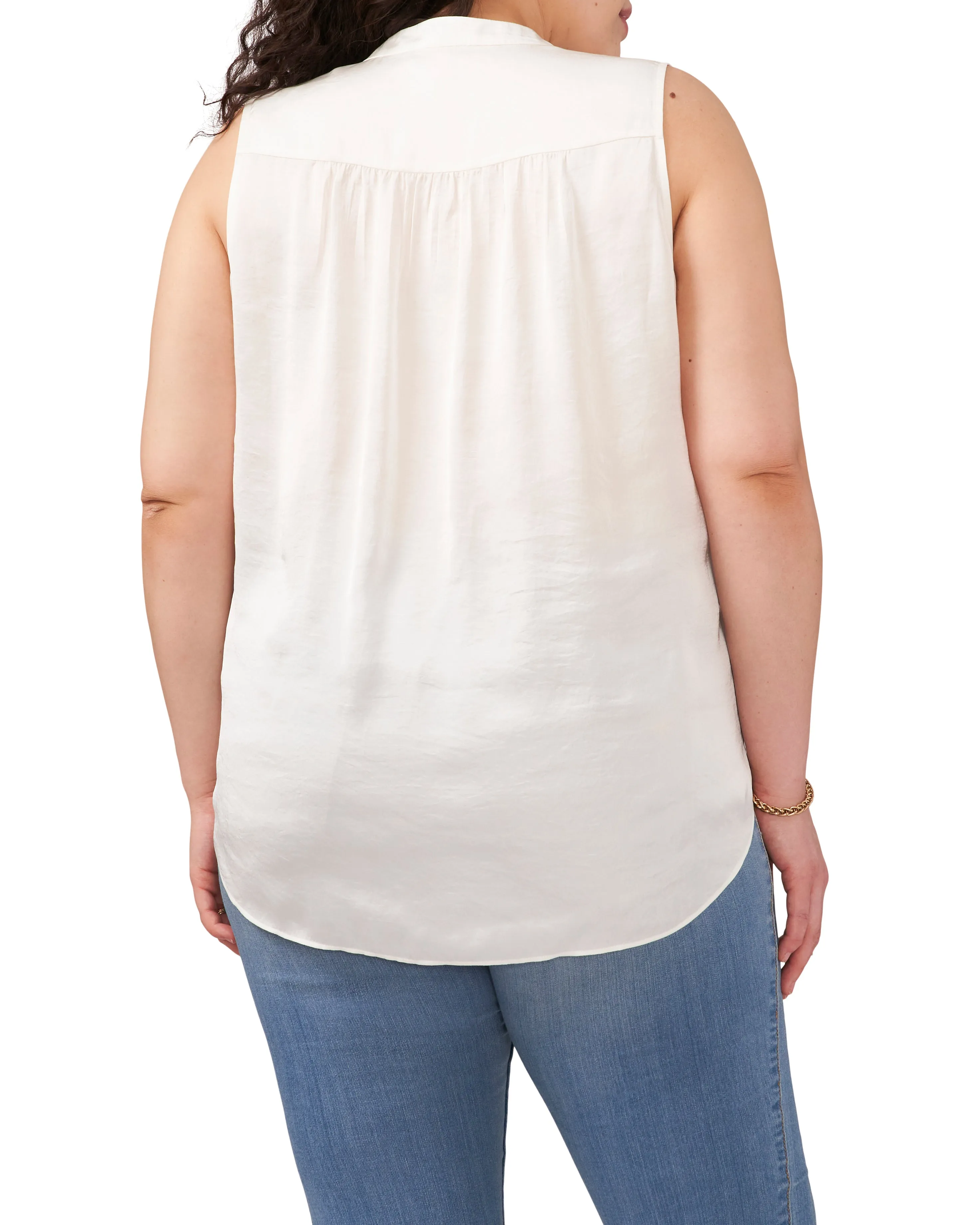 Plus-Size Sleeveless V-Neck Blouse