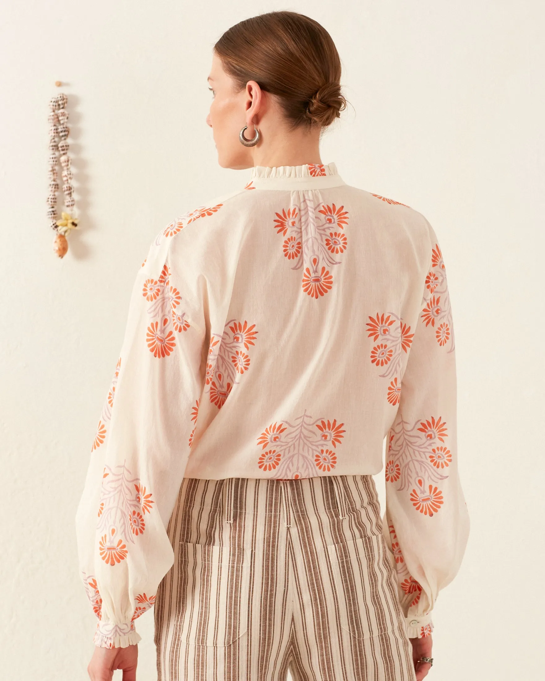 Poet Papaya Aster Blouse