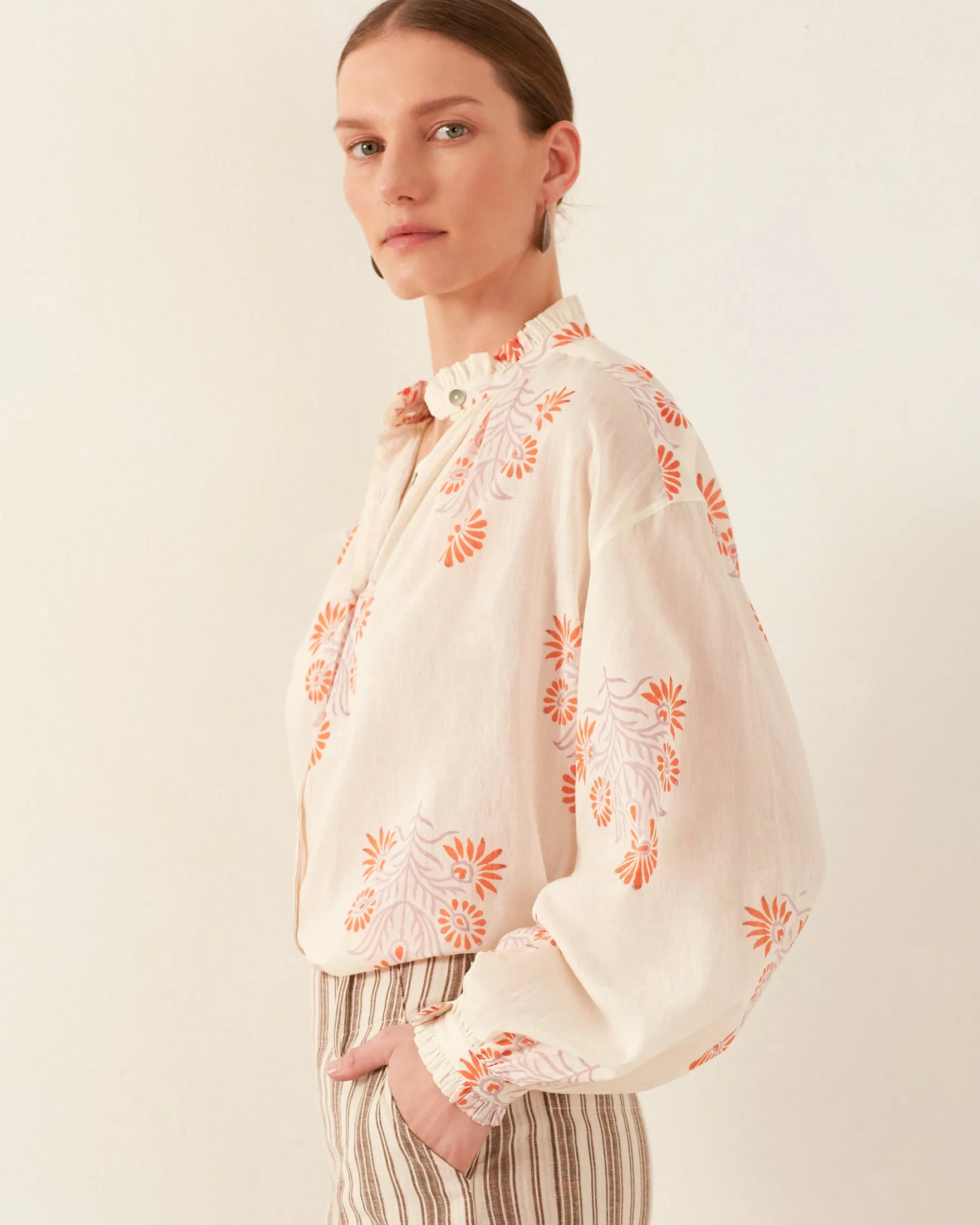 Poet Papaya Aster Blouse