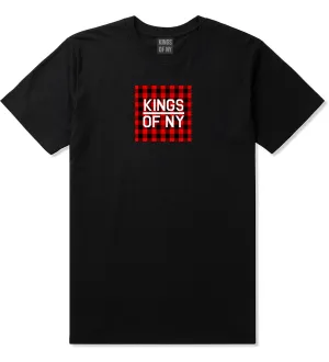 Red Buffalo Plaid Box Logo Mens T-Shirt