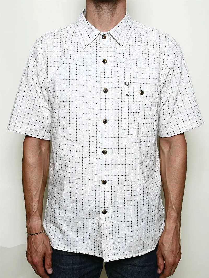 Rogue Territory Oxford Natural Sashiko Grid Shirt