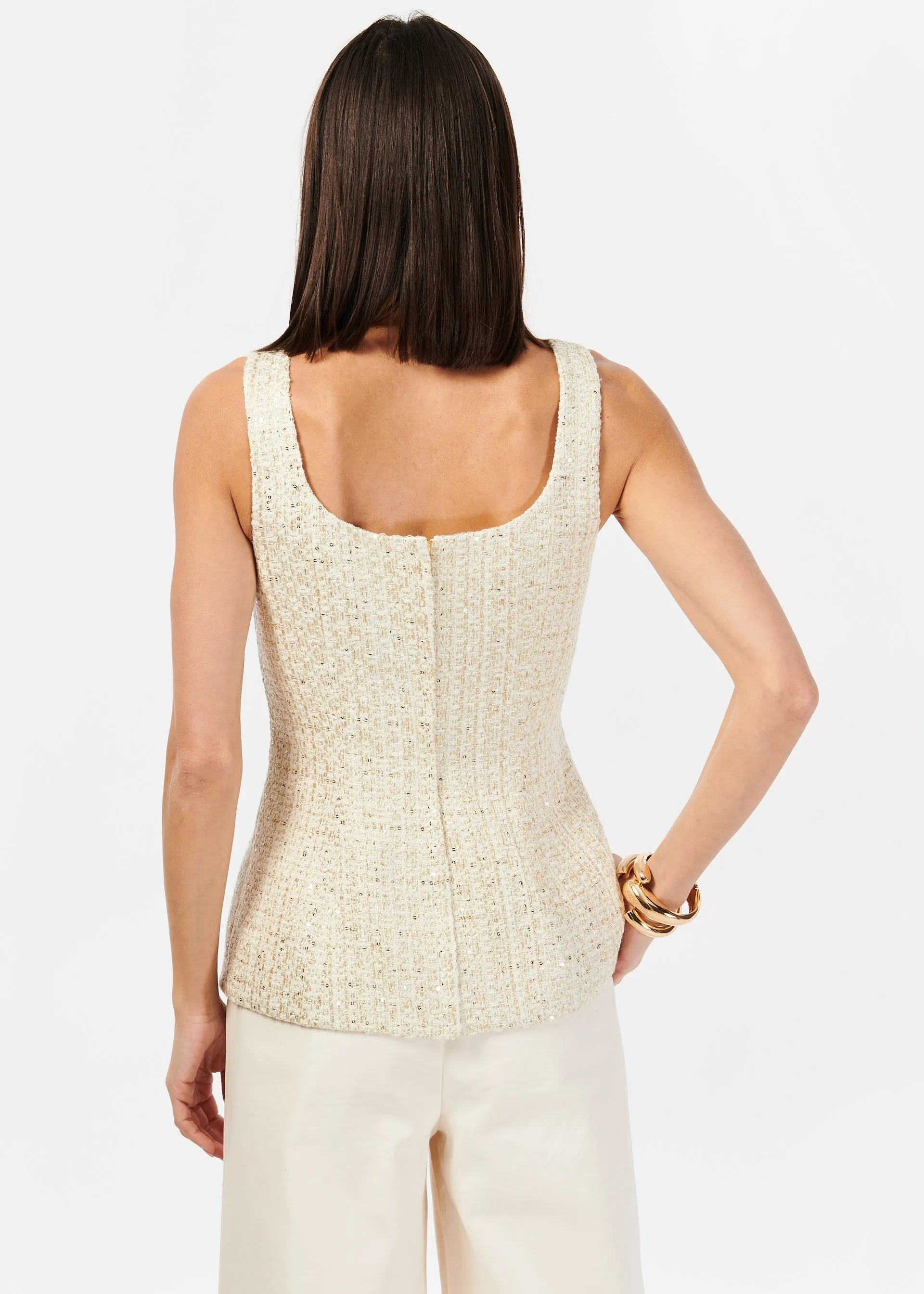 Rosita Tweed Top Gold Fleck