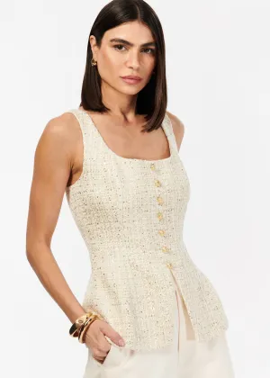 Rosita Tweed Top Gold Fleck