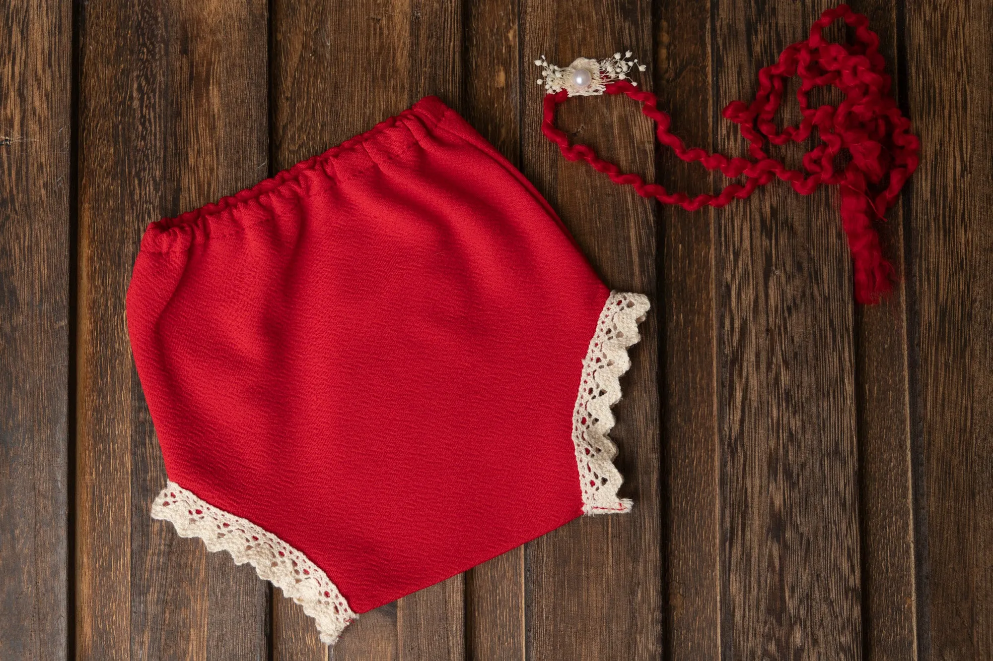 SET Christmas Outfit and Headband - Red