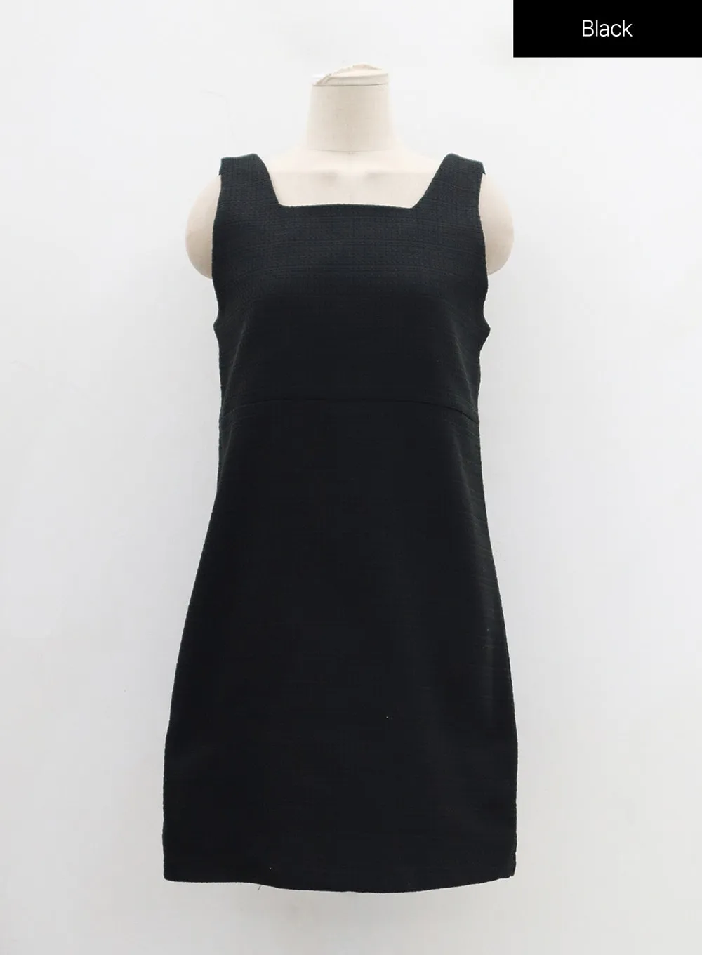 Square Neck Sleeveless Tweed Mini Dress OD29