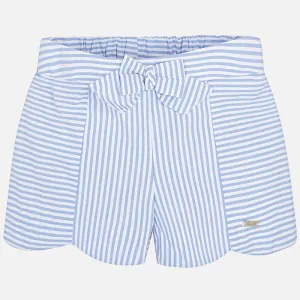 SS18 Mayoral Toddler Girls Blue & White Stripe Shorts Set 1124 & 1244