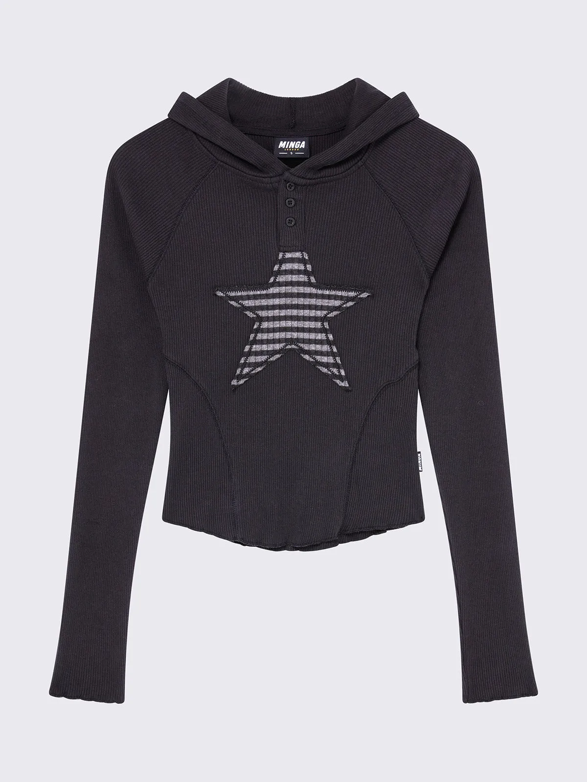 Stella Black Hooded Top