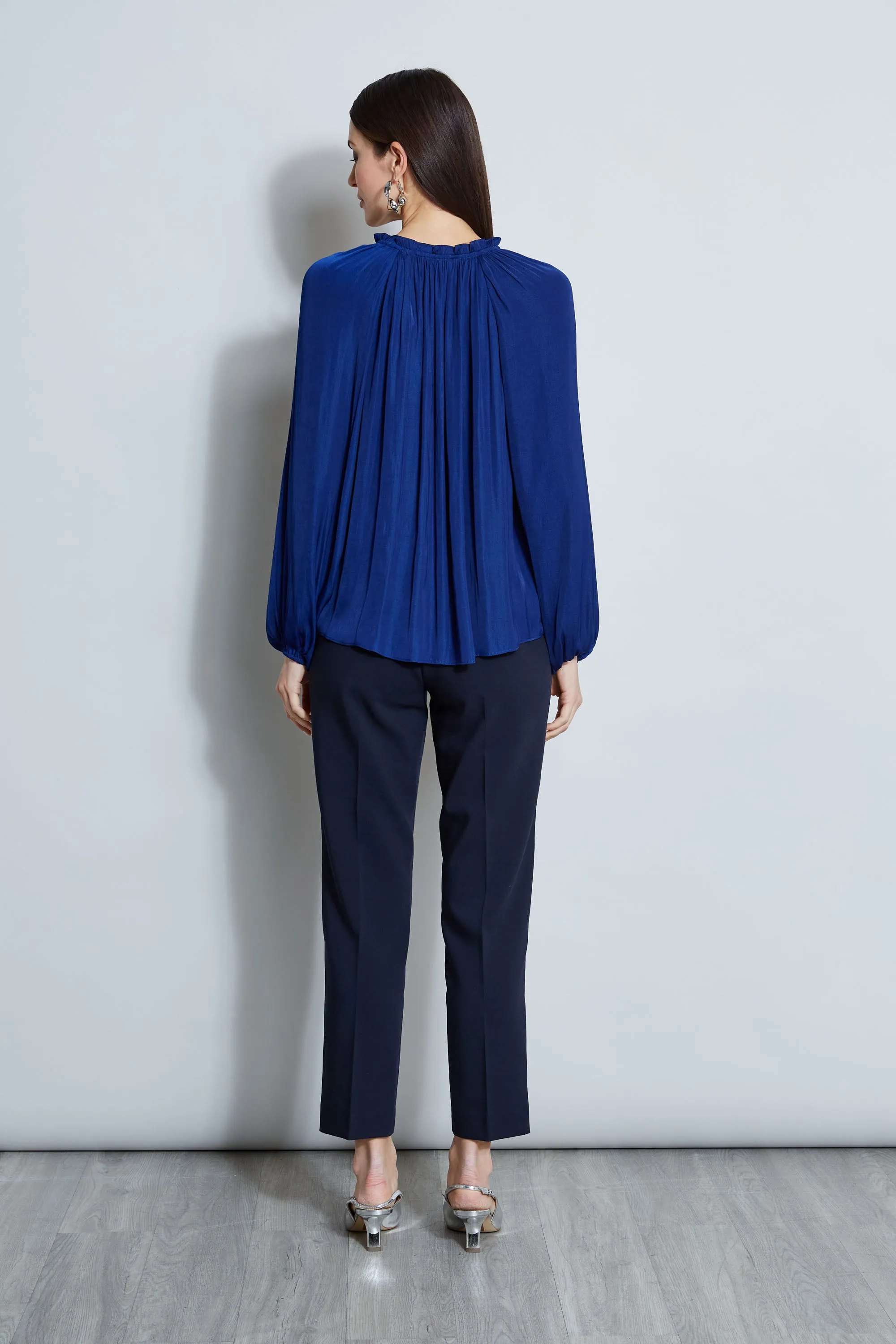 T-Tahari Pleated Blouson Shirt