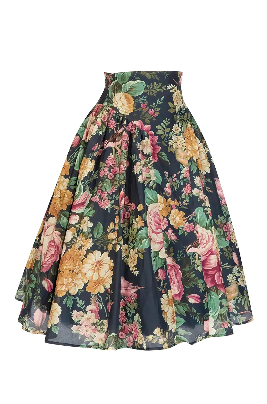 Tapestry Floral Full Skirt