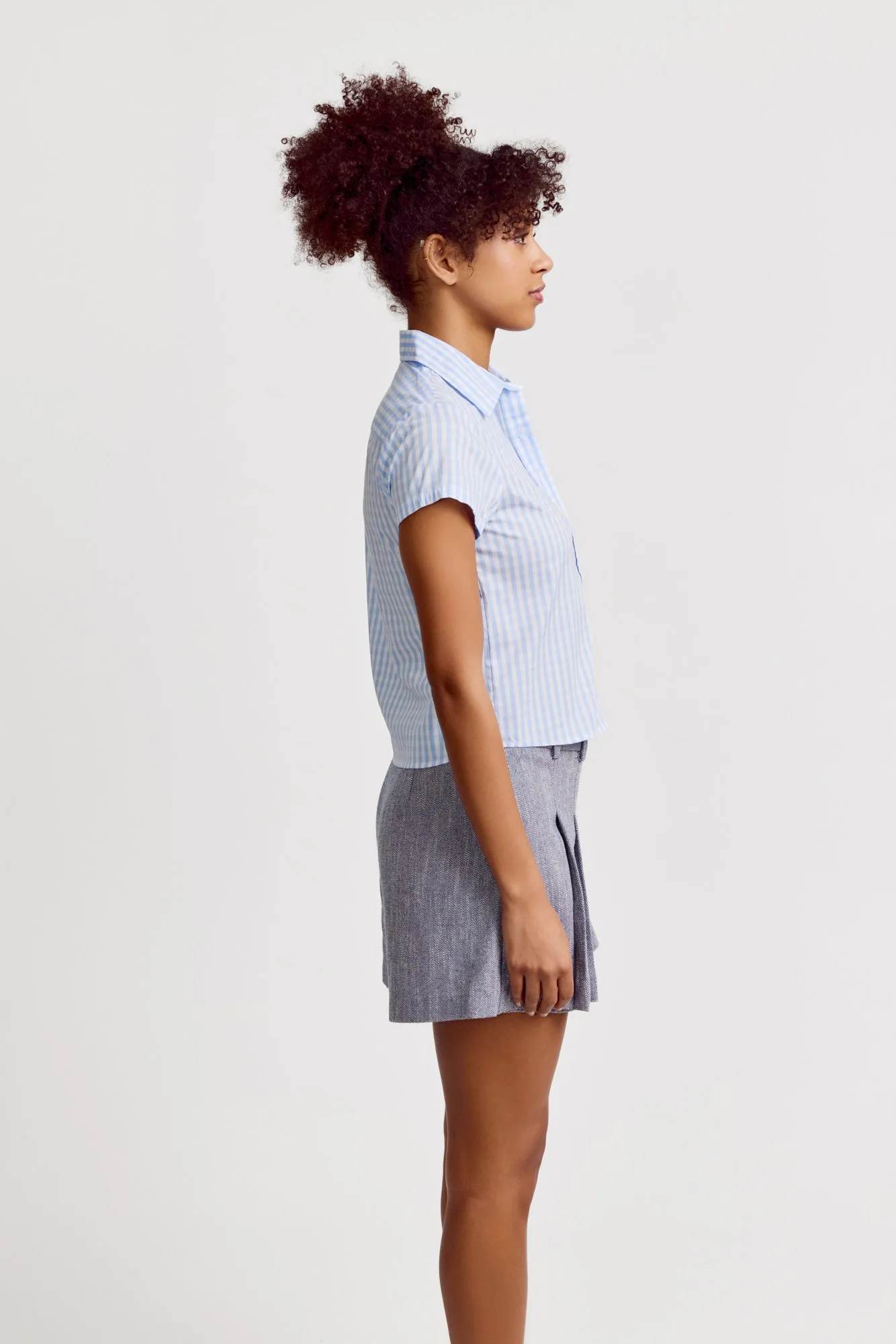 The Boxy Short Sleeve Cropped Shirt