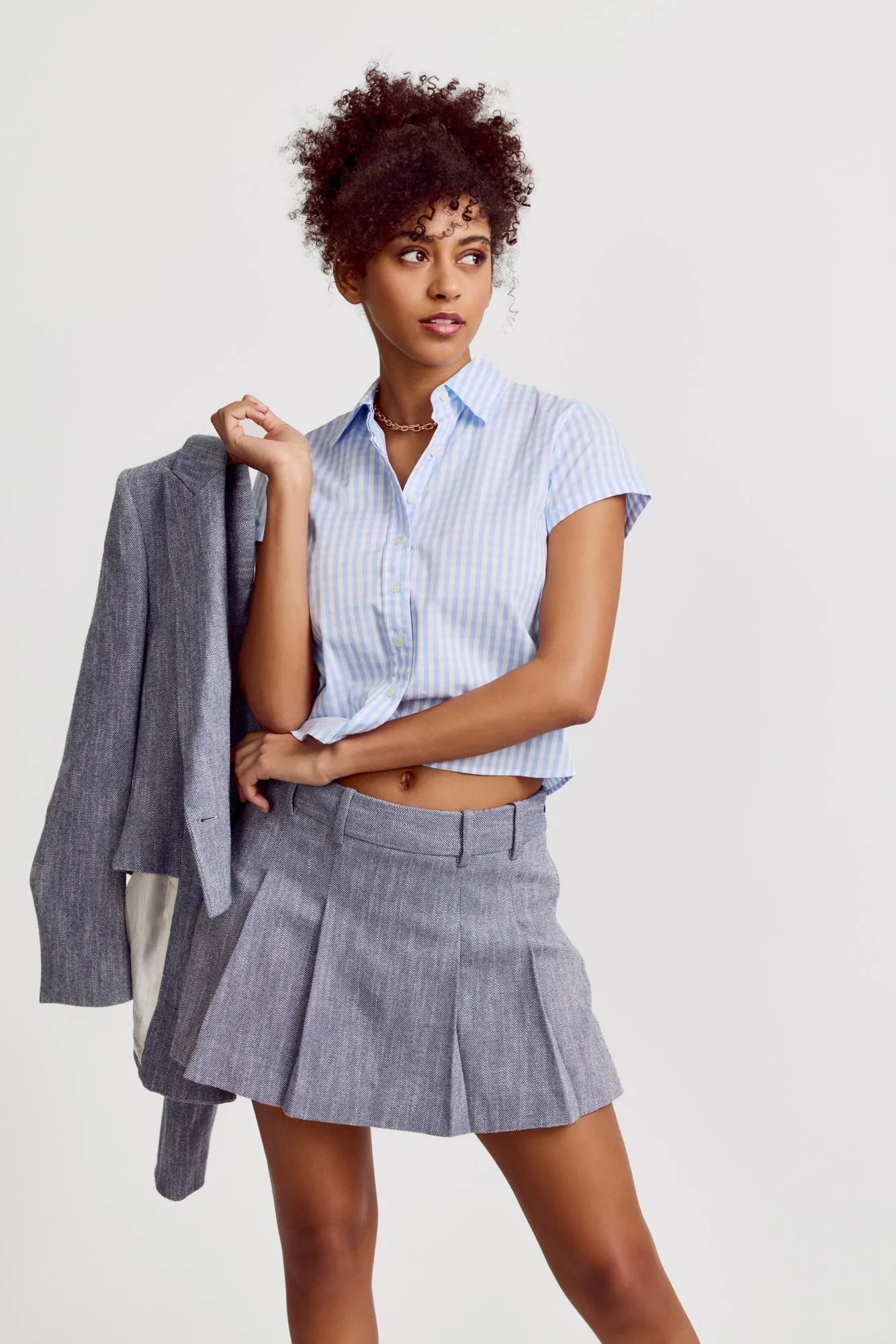 The Boxy Short Sleeve Cropped Shirt