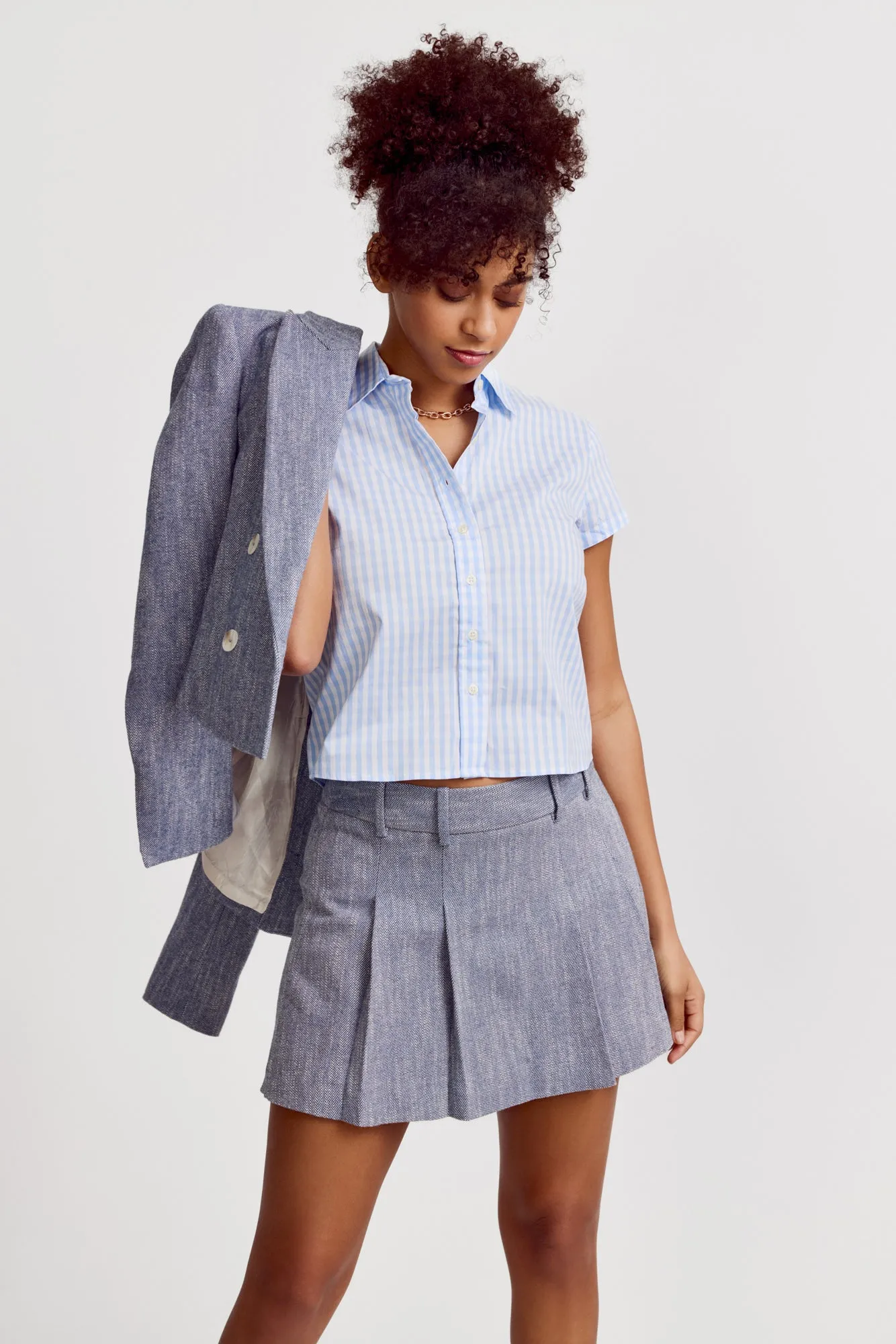 The Boxy Short Sleeve Cropped Shirt