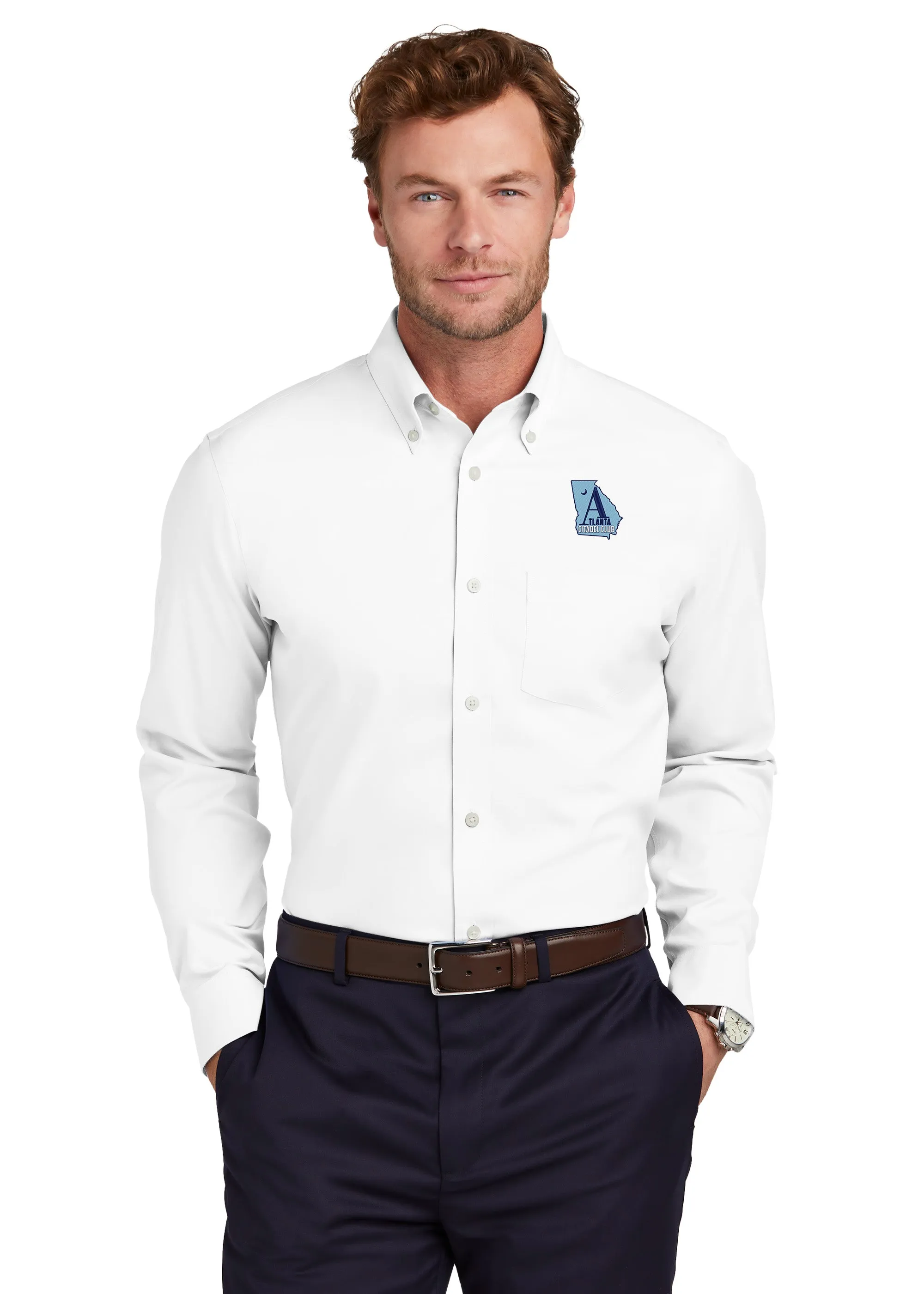 The Citadel , Atlanta Citadel Club, Brooks Brothers® Wrinkle-Free Stretch Pinpoint Shirt