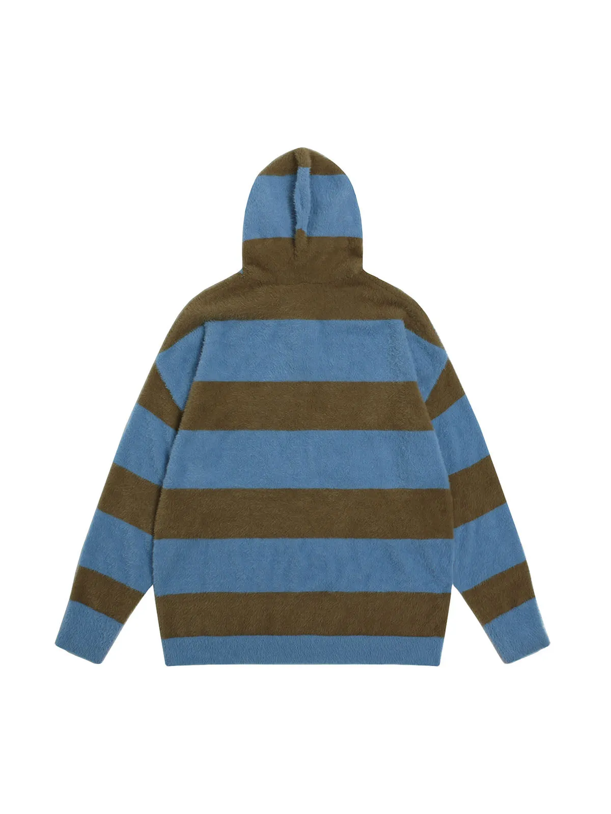 Thesupermade Hooded Striped Knit Sweater