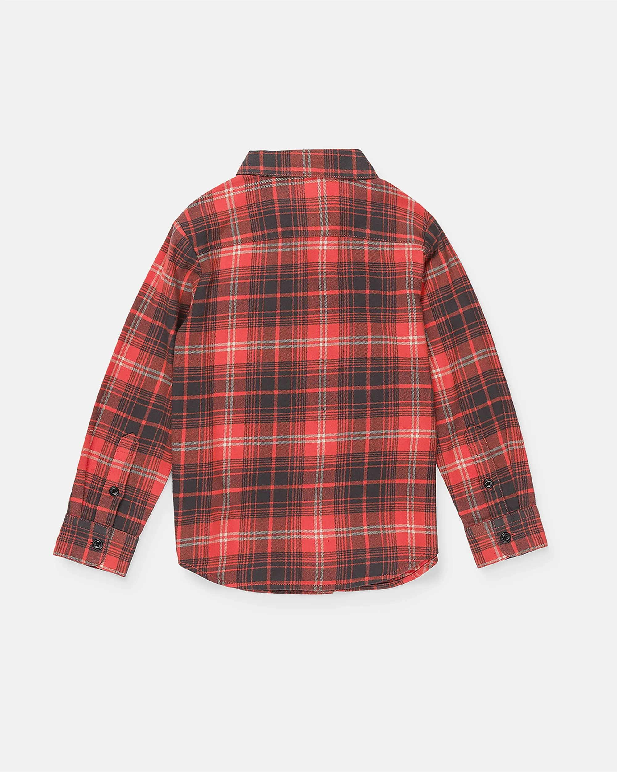 Toddler Boys Caden Plaid Long Sleeve Shirt - Red