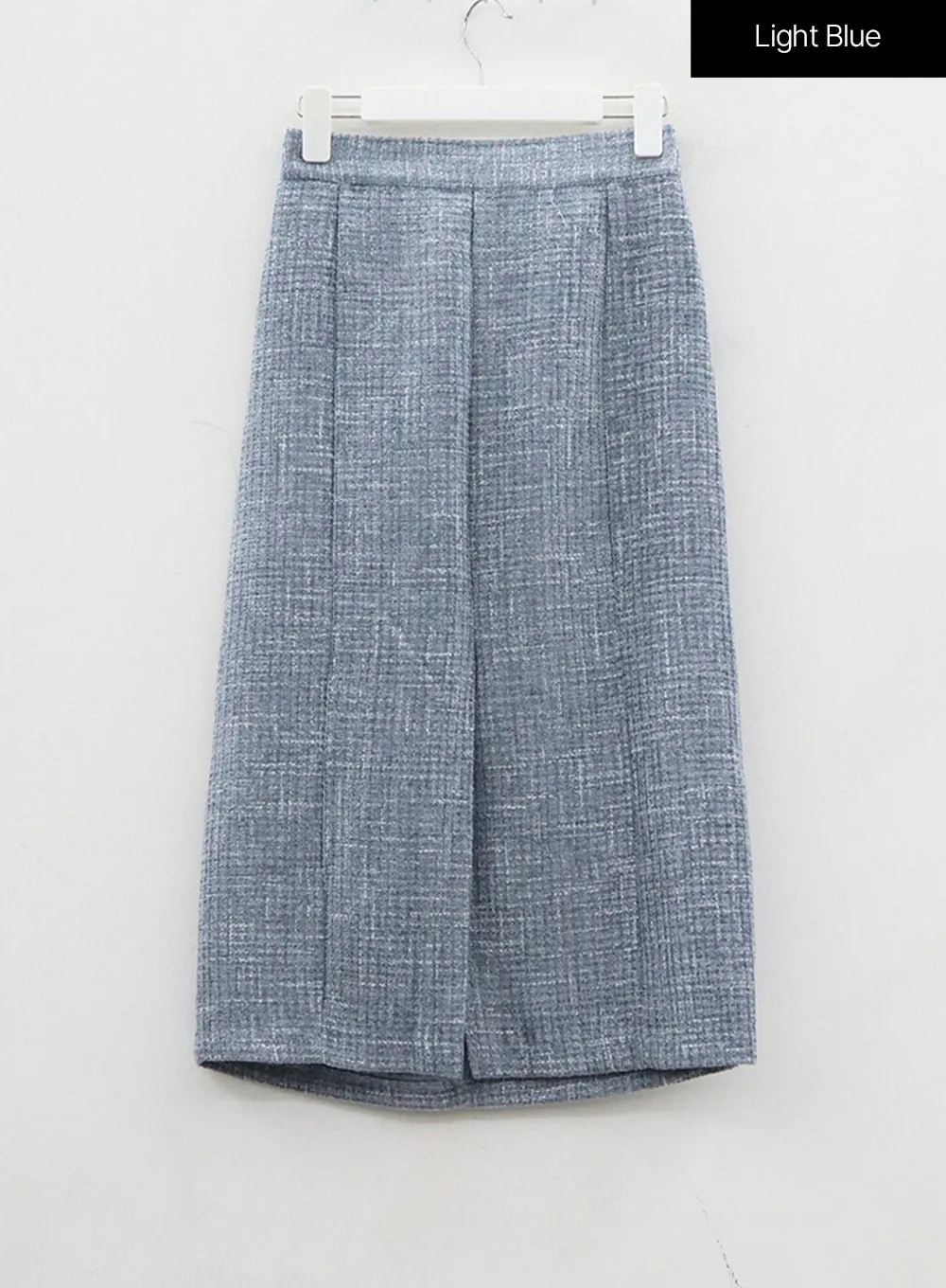 Tweed Front Slit Maxi Skirt OJ311