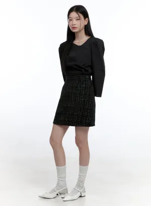 Tweed Mini Skirt OO429