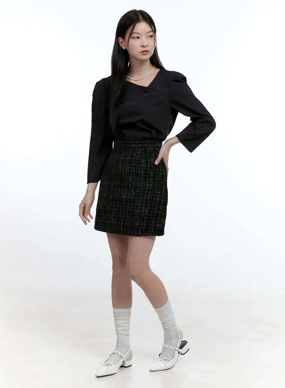 Tweed Mini Skirt OO429