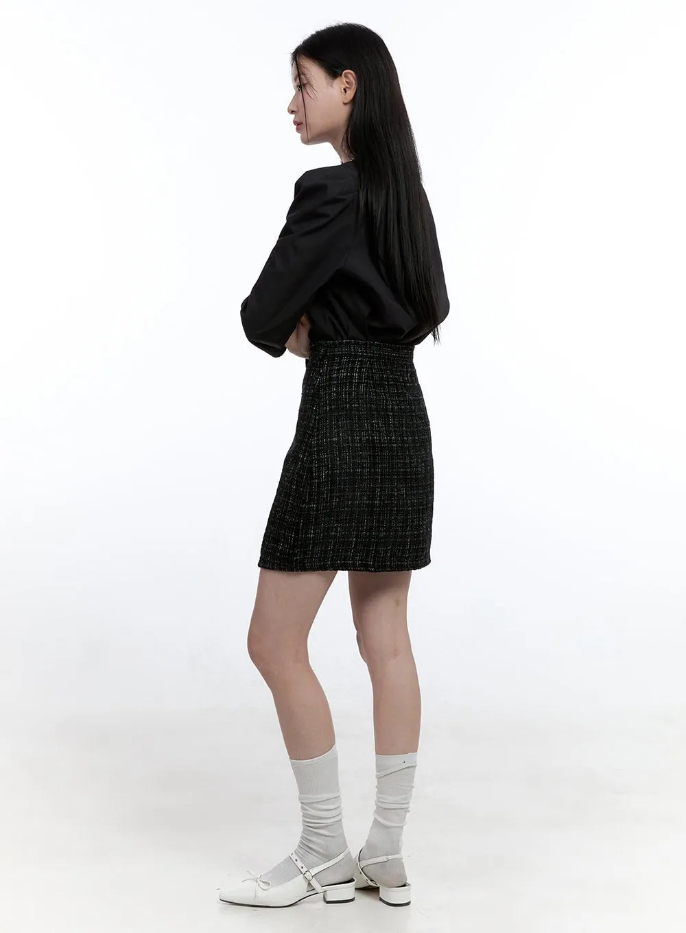 Tweed Mini Skirt OO429